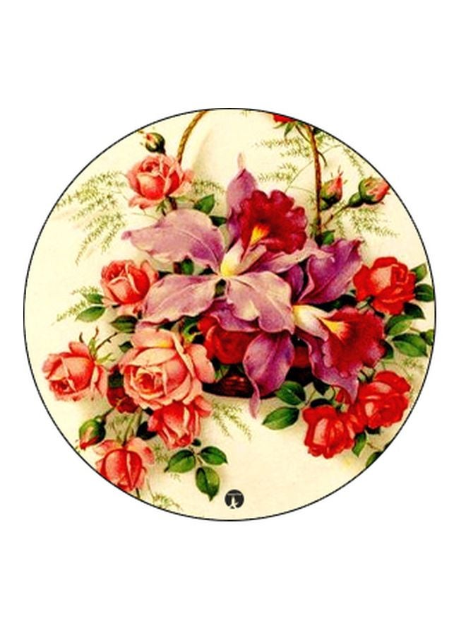 BP Rose Printed Pop Socket Phone Holder Beige/Red/Pink - Image 2
