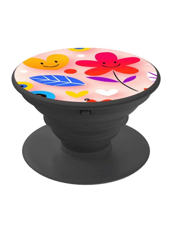 BP Cartoon Flower Printed Pop Socket Phone Holder Pink/Red/Yellow - Image 1