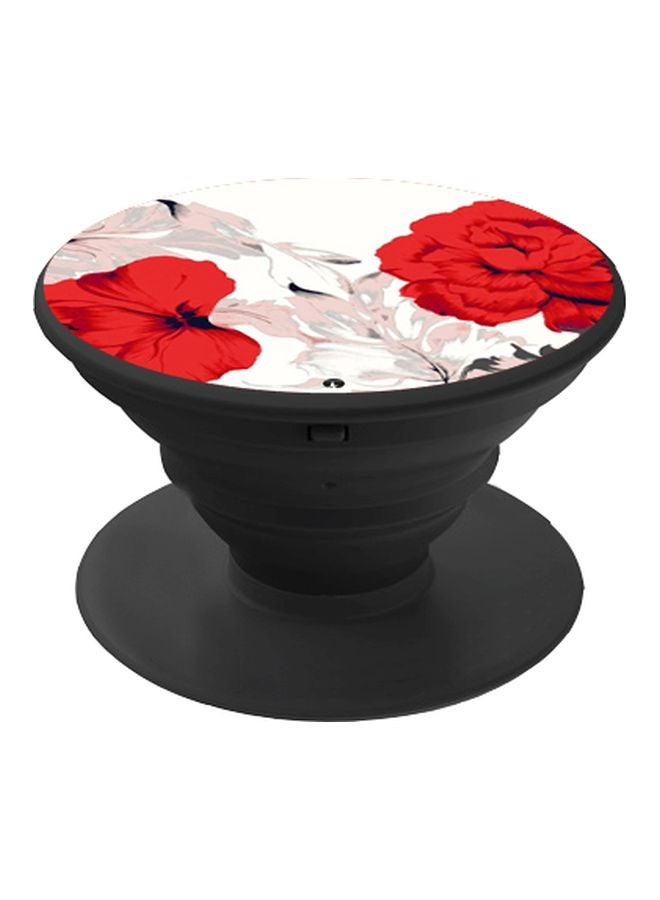 BP Flower Printed Pop Socket Phone Holder Red/White/Pink - Image 1