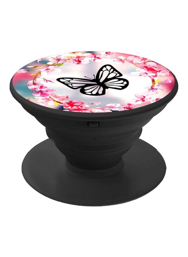 BP Butterfly Printed Pop Socket Phone Holder Pink/Black/White - Image 1