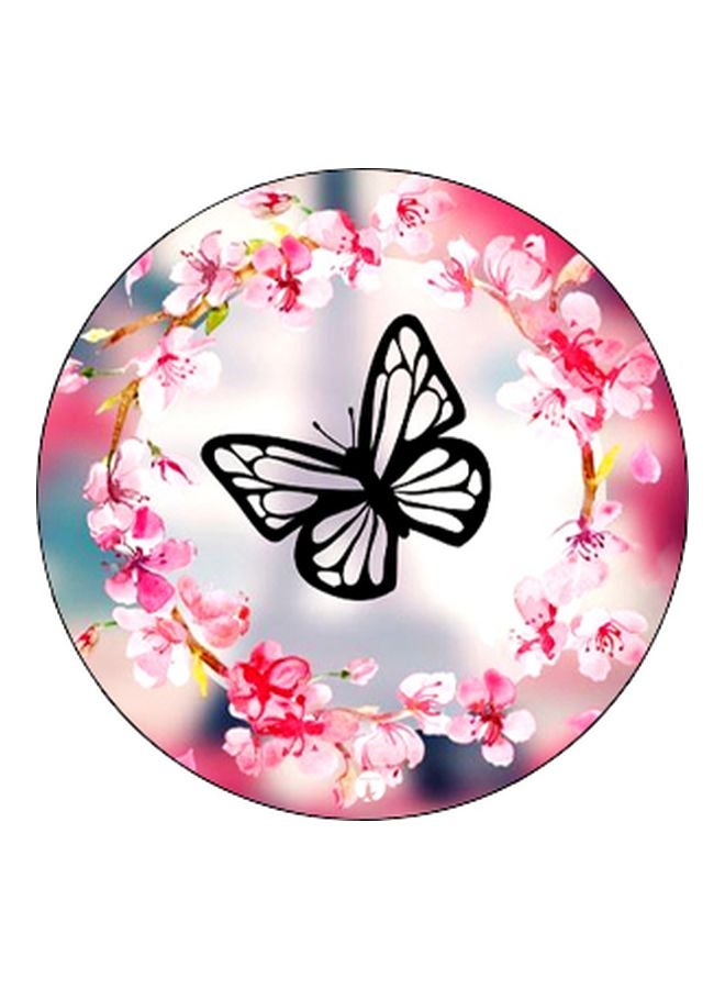 BP Butterfly Printed Pop Socket Phone Holder Pink/Black/White - Image 2