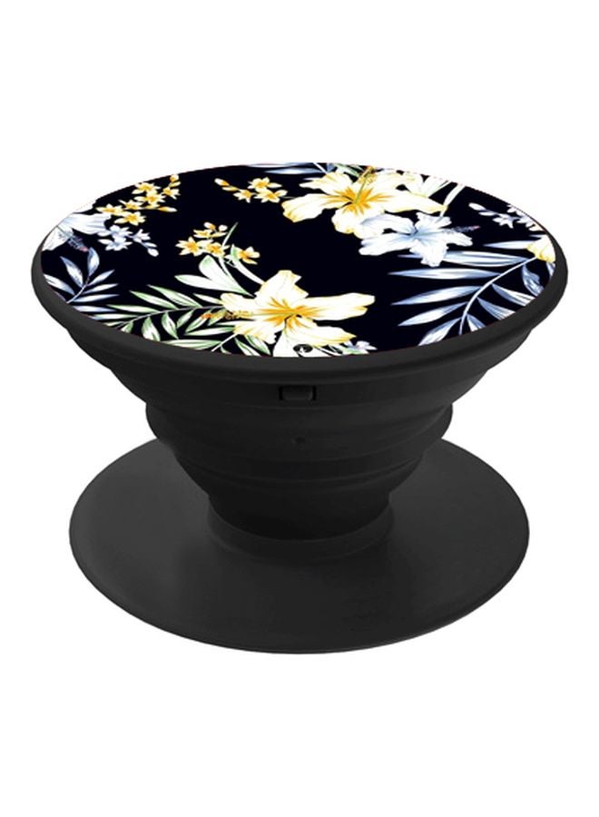 BP Floral Printed Pop Socket Phone Holder Black/White/Green - Image 1