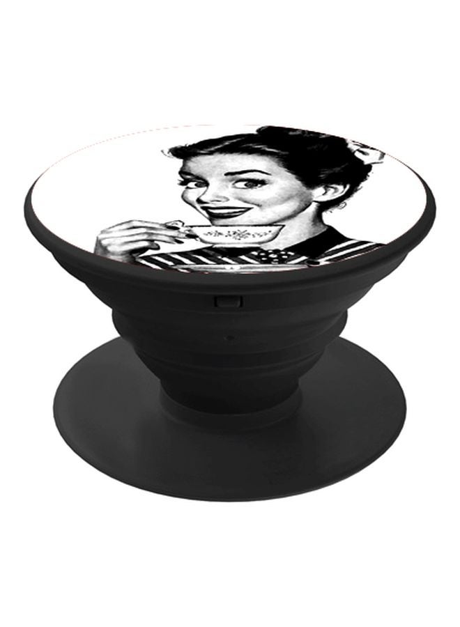 BP Woman Printed Pop Socket Phone Holder Black/White/Grey - Image 1
