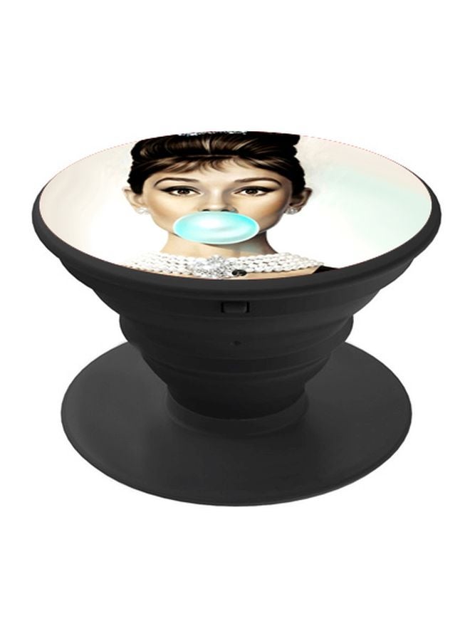 BP Lady Printed Pop Socket Phone Holder Beige/Blue/Black - Image 1