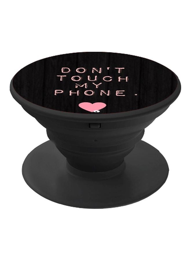 بي بي "حامل بوب سوكيت بطبعة عبارة "Don't Touch My Phone" أسود/وردي - Image 1