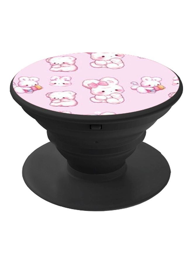 BP Cartoon Printed Pop Socket Phone Holder Pink/White - Image 1