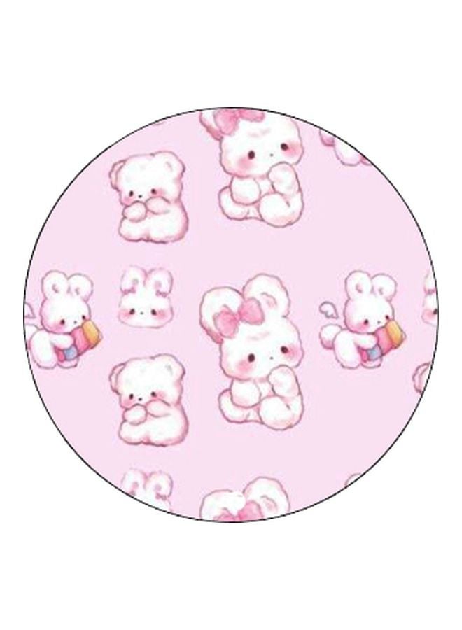 BP Cartoon Printed Pop Socket Phone Holder Pink/White - Image 2