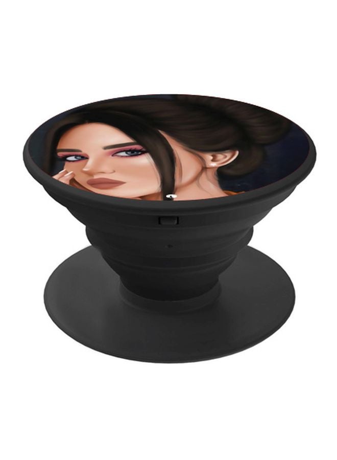 BP Lady Printed Pop Socket Phone Holder Beige/Black - Image 1