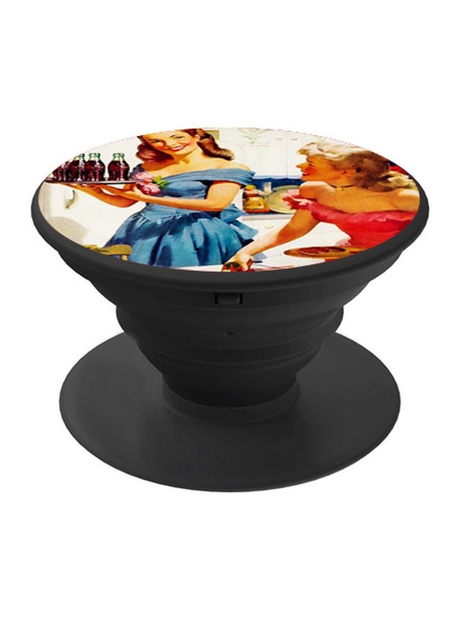 BP Cartoon Printed Pop Socket Phone Holder Black/Blue/White - Image 1