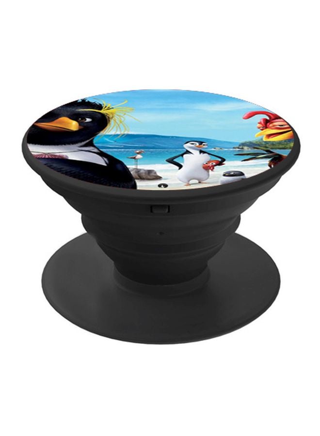 BP Cartoon Penguin Printed Pop Socket Phone Holder Black/Blue/White  - Image 1