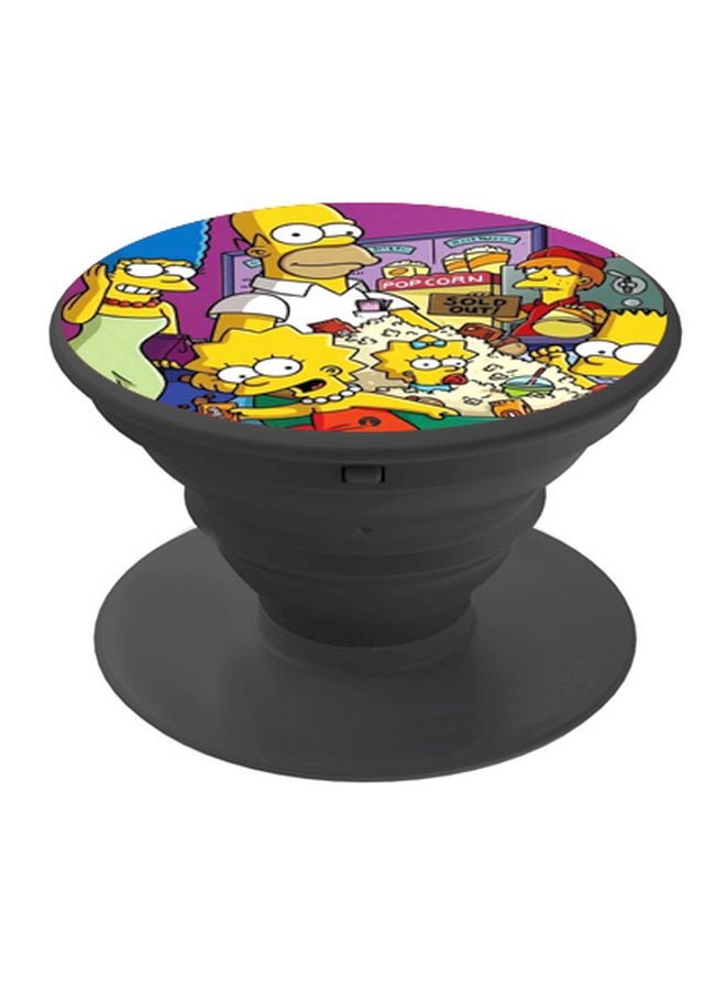 BP Cartoon Printed Pop Socket Phone Holder Black/Yellow/Pink - Image 1