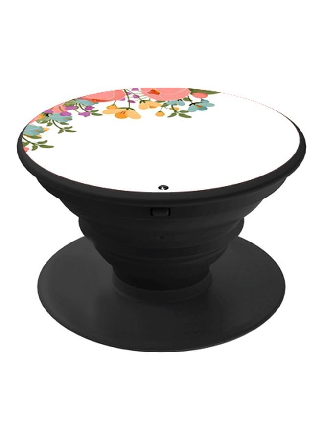 BP Floral Printed Pop Socket Phone Holder White/Green/Pink - Image 1