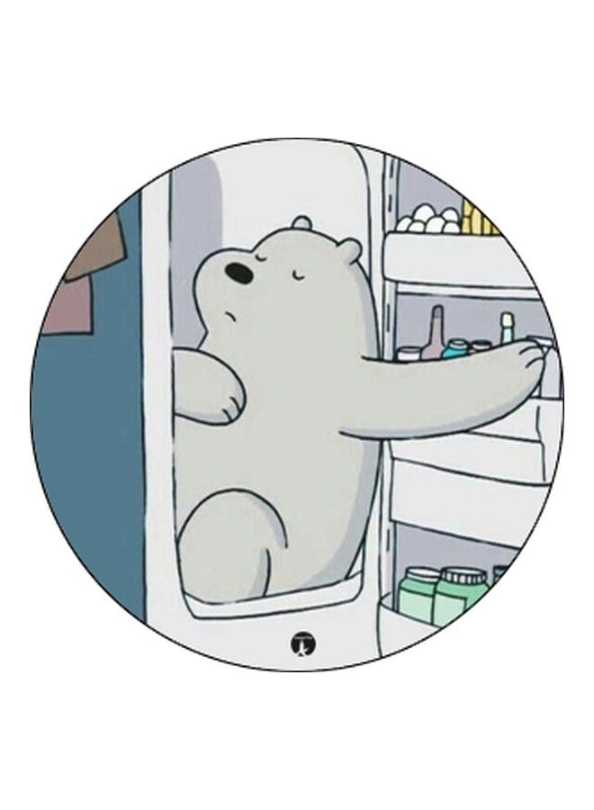 BP Cartoon Bear Printed Pop Socket Phone Holder Grey/White/Blue - Image 2