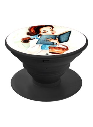 Belle Drawing Printed Pop Socket Phone Holder White/Brown/Blue - v1607164268/N42733722A_1