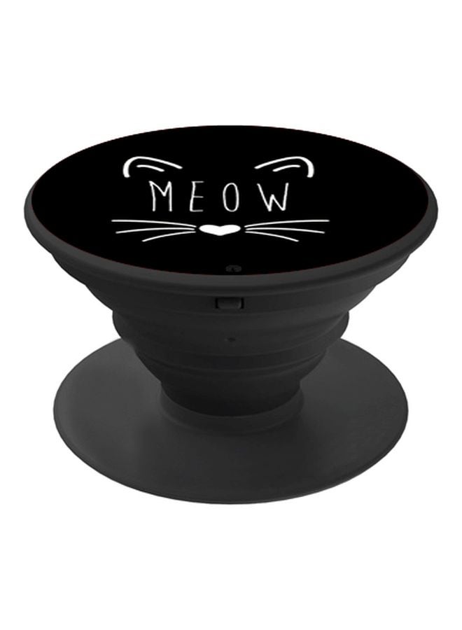 BP Cat Art Printed Pop Socket Phone Holder Black/White - Image 1