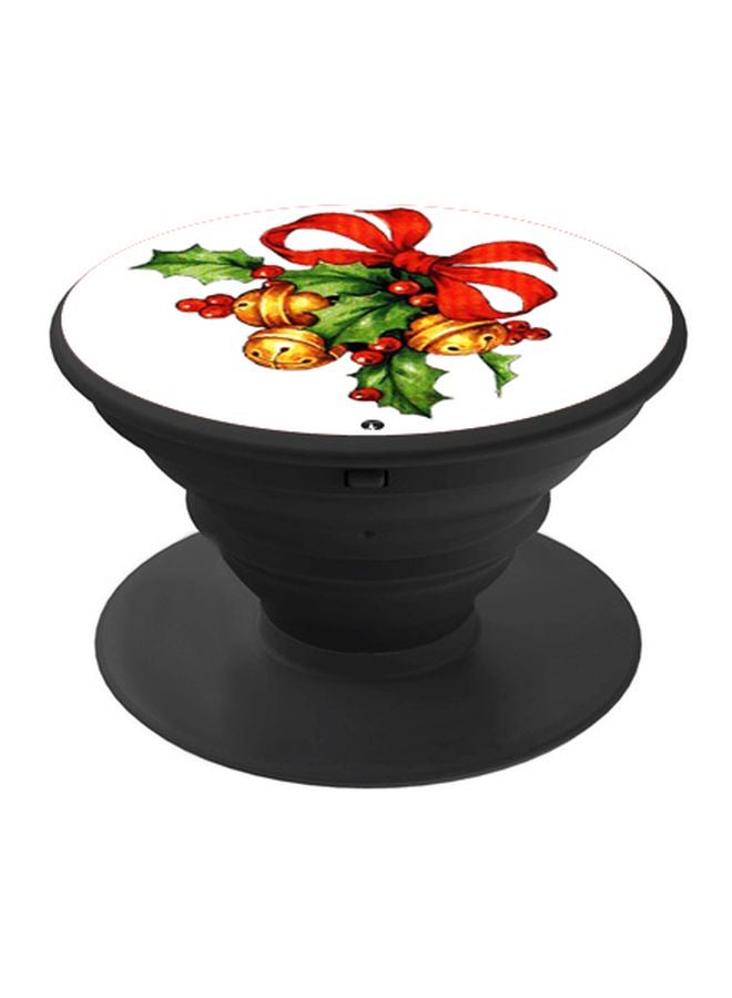 BP Bow Printed Pop Socket Phone Holder White/Green/Red - Image 1