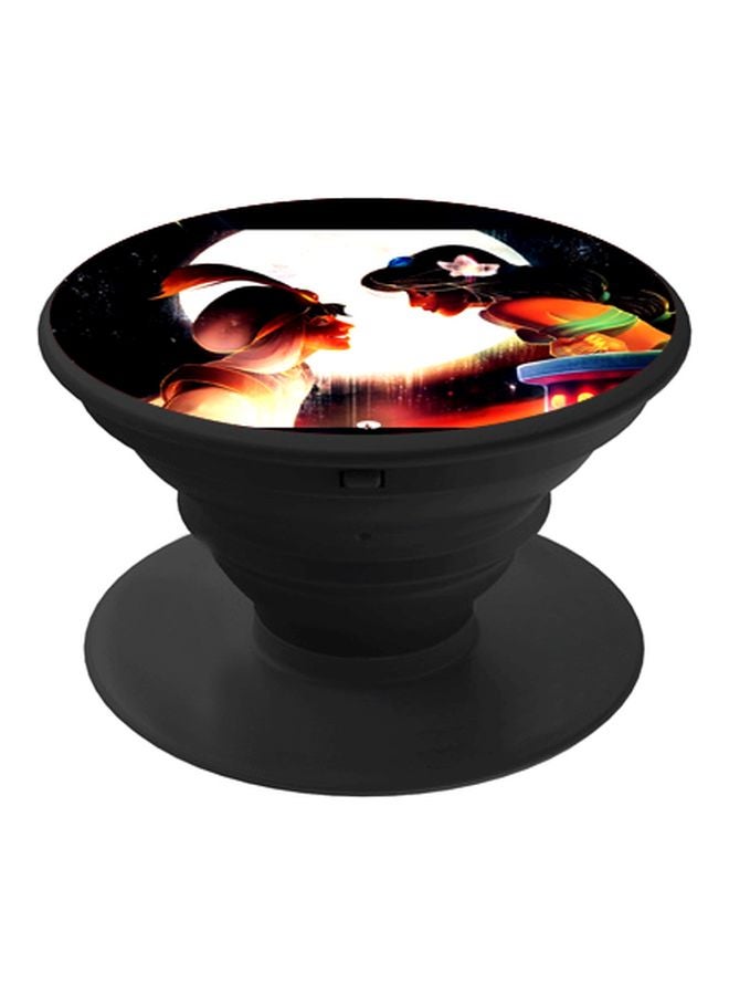 BP Cartoon Printed Pop Socket Phone Holder Black/Brown/White - Image 1