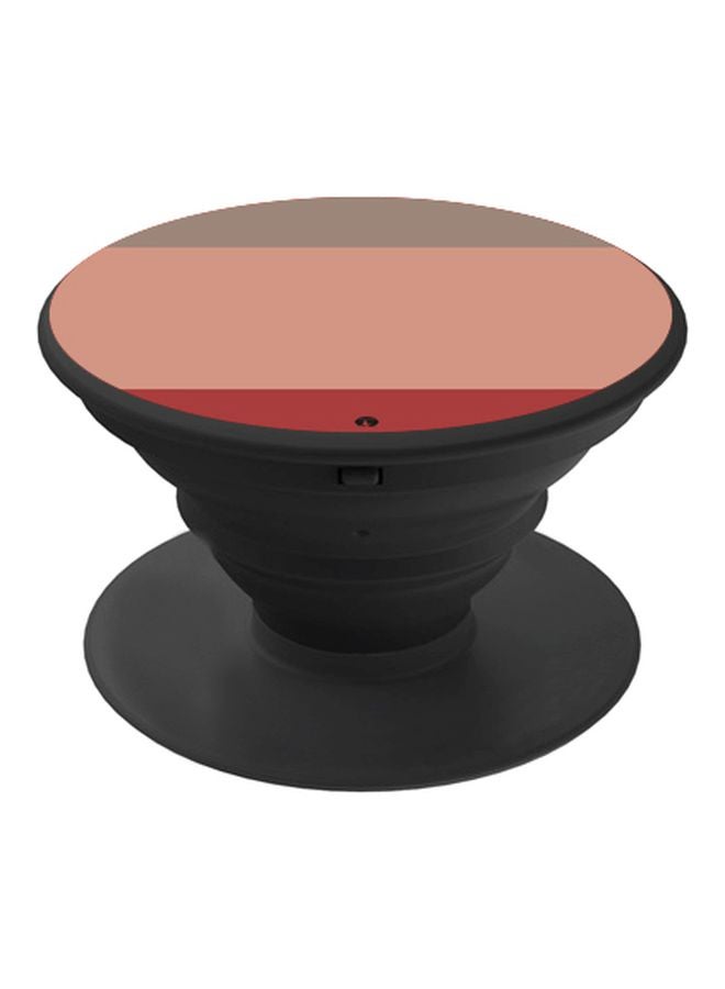 BP Stripes Printed Pop Socket Phone Holder Beige/Grey/Red - Image 1