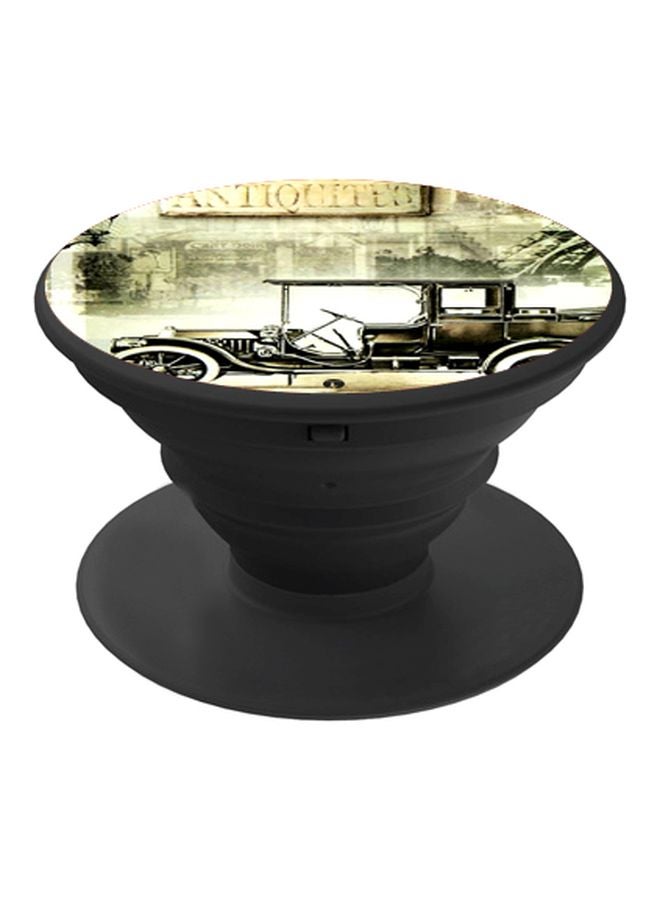 BP Vintage Car Drawing Printed Pop Socket Phone Holder Green/White/Black - Image 1