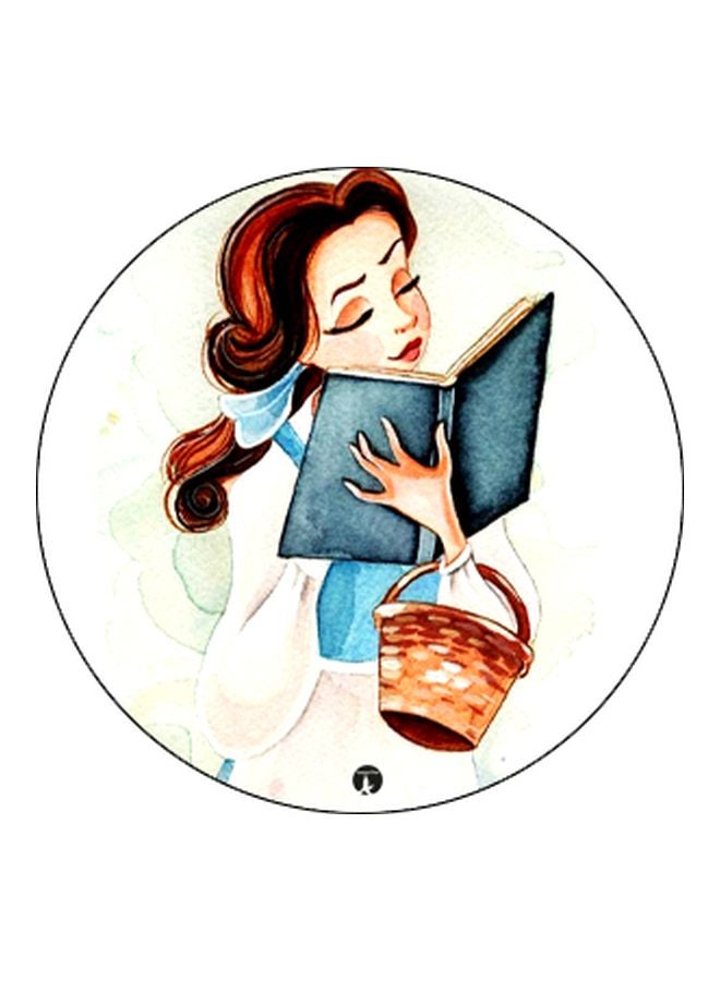 Belle Drawing Printed Pop Socket Phone Holder White/Brown/Blue