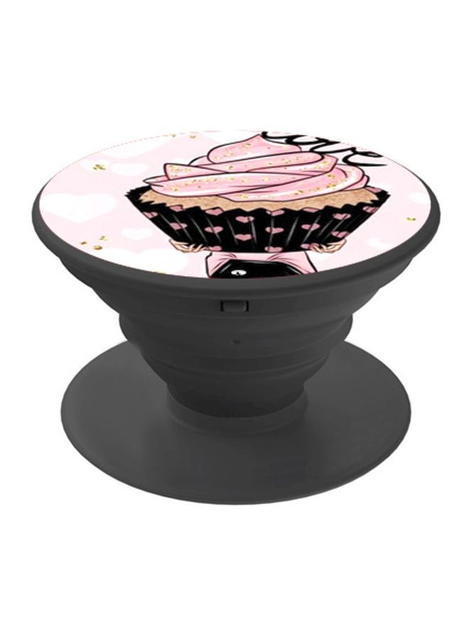 بي بي حامل هاتف بوب سوكيت بطبعة صورة كاب كيك وردي/أسود/بيج - Image 1