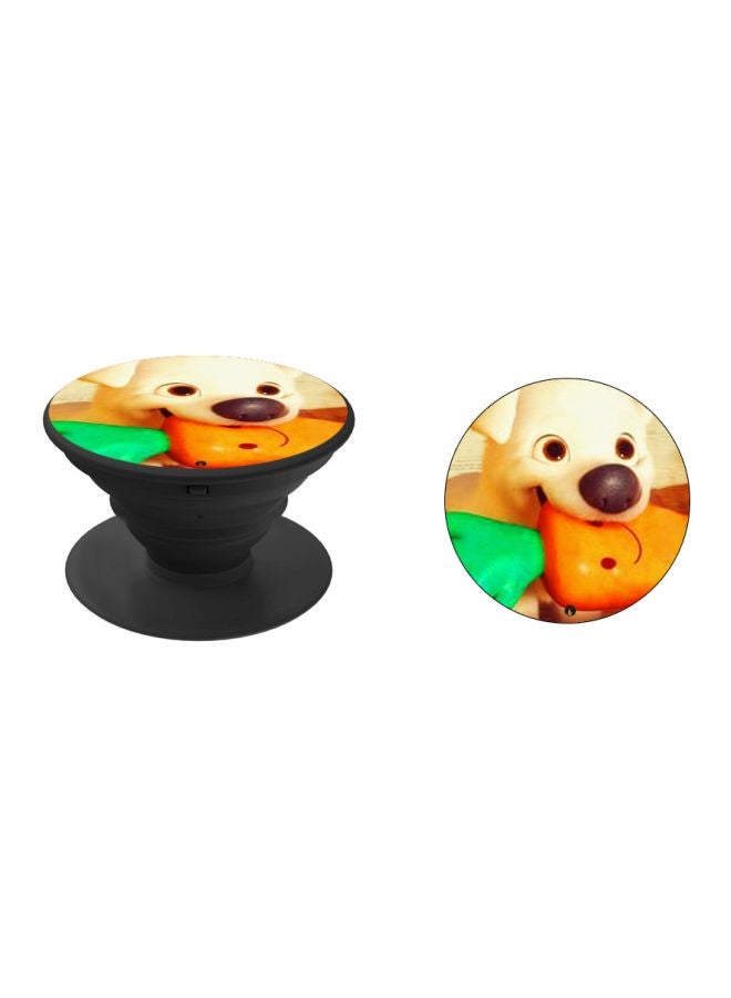 BP Cartoon Dog Printed Pop Socket Phone Holder Black/Beige/Orange - Image 2