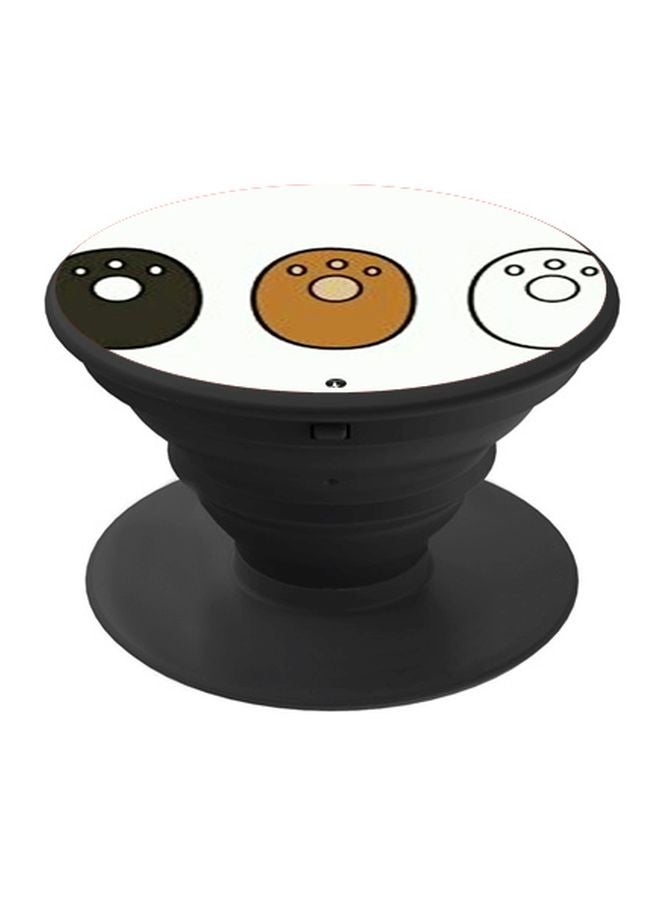 BP Cartoon Printed Pop Socket Phone Holder Brown/White/Black - Image 1