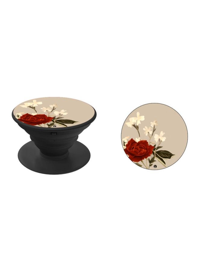 BP Rose Printed Pop Socket Phone Holder Grey/Brown/Black - Image 2