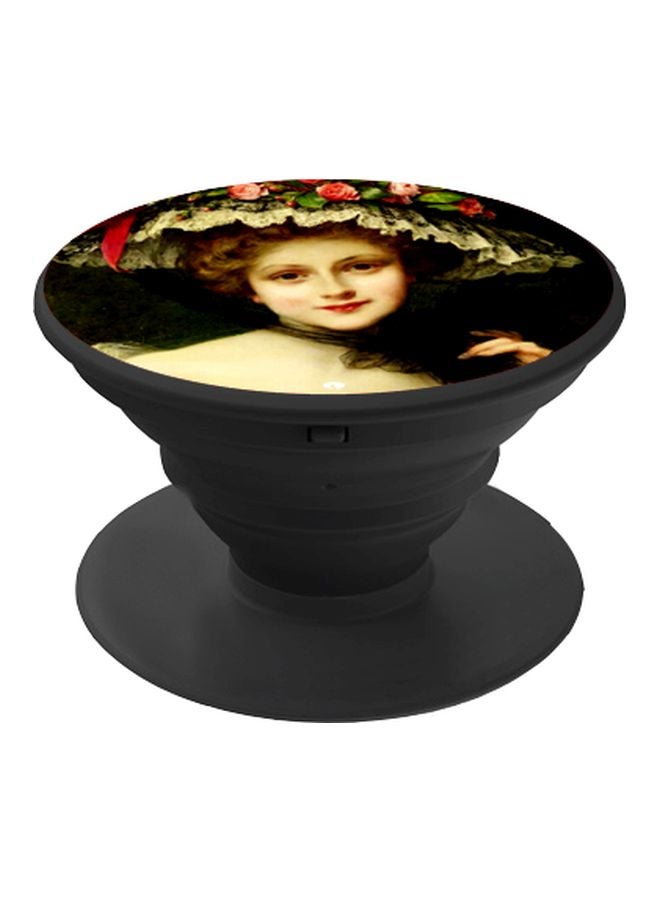 BP Girl Printed Pop Socket Phone Holder Black/Beige/Red - Image 1
