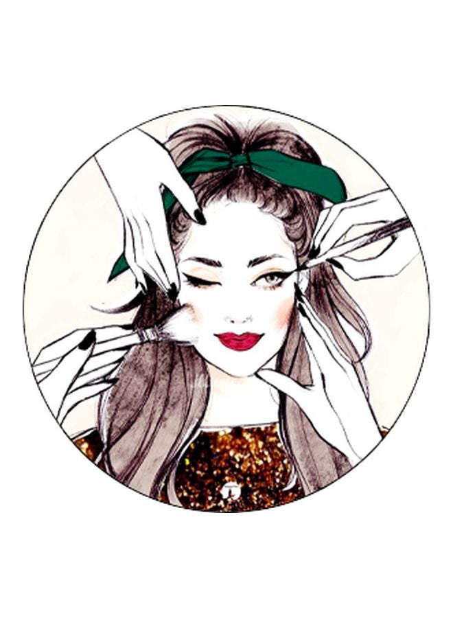 BP Girl Printed Pop Socket Phone Holder White/Brown/Black - Image 2