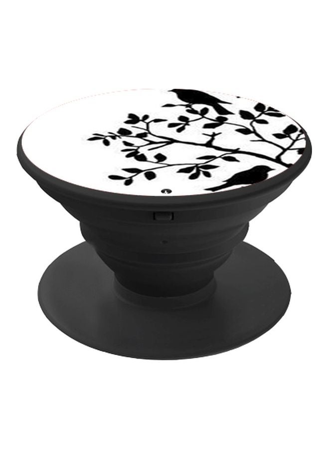 BP Bird Printed Pop Socket Phone Holder Black/White - Image 1