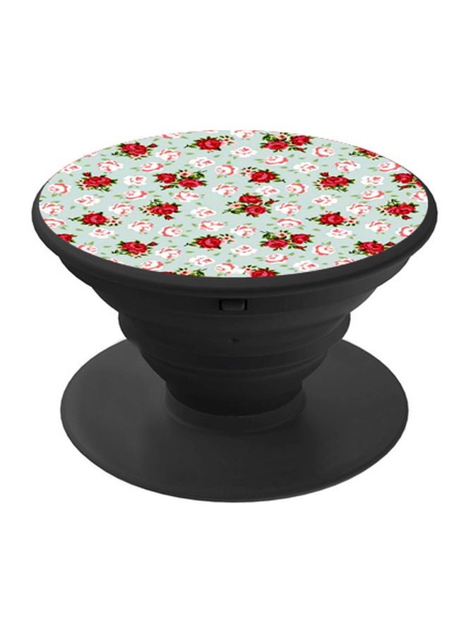 BP Rose Printed Pop Socket Phone Holder Green/Red/White - Image 1