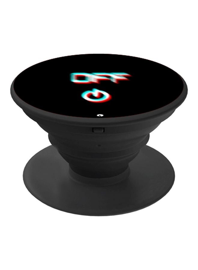 BP Off Printed Pop Socket Phone Holder Black/White/Pink - Image 1