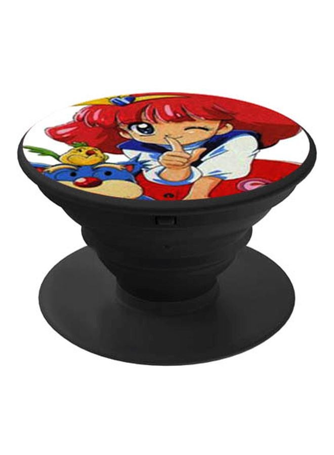 BP Anime Printed Pop Socket Phone Holder Black/Red/White - Image 1