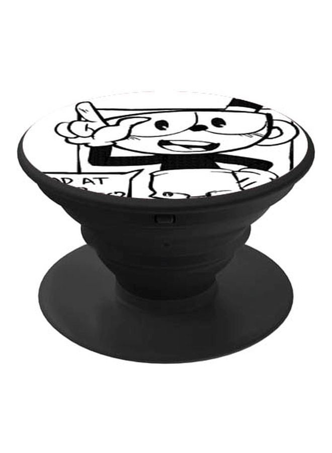 BP Cartoon Printed Pop Socket Phone Holder Black/White - Image 1