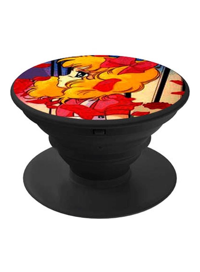 بي بي حامل هاتف بوب سوكيت بطبعة رسم أنمي أسود/أحمر/برتقالي - Image 1