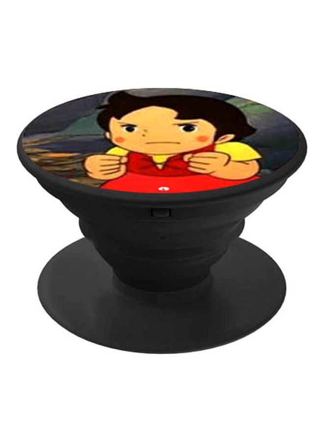 BP Cartoon Printed Pop Socket Phone Holder Black/Red/Yellow - Image 1