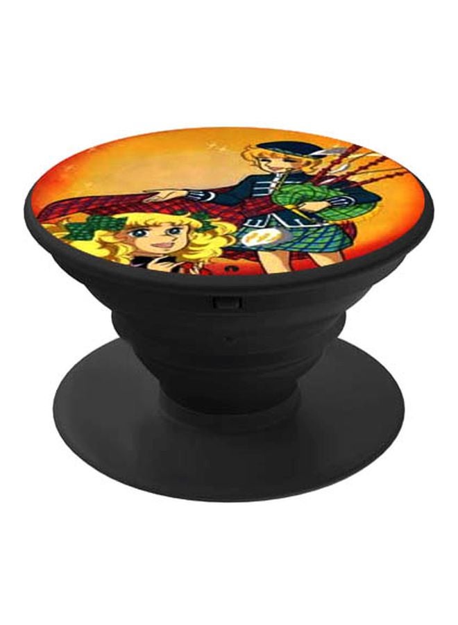 BP Cartoon Printed Pop Socket Phone Holder Black/Orange/Yellow - Image 1