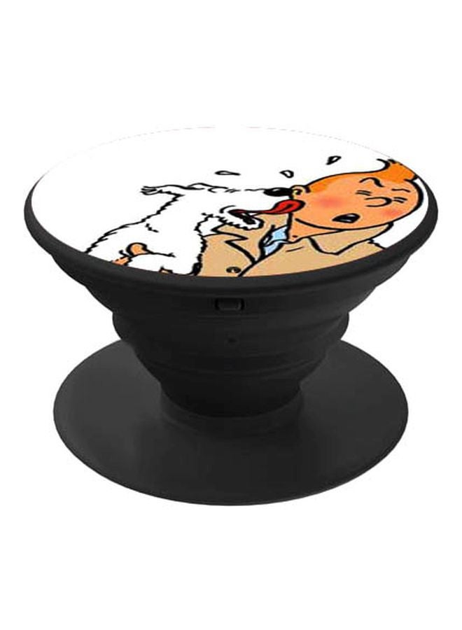 BP Tintin Printed Pop Socket Phone Holder Black/White/Beige - Image 1