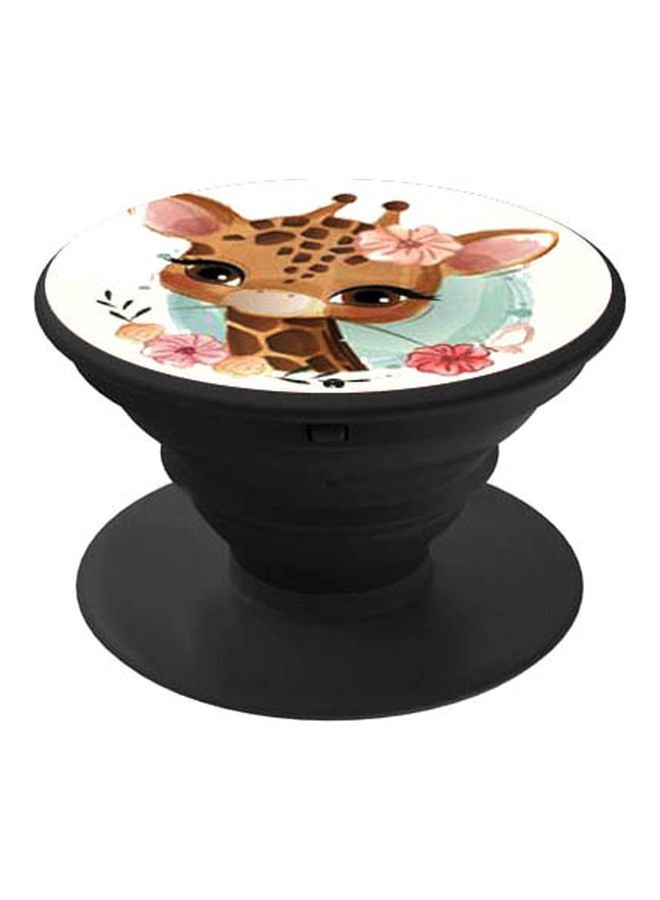 BP Giraffe Printed Pop Socket Phone Holder Black/Brown/White - Image 1