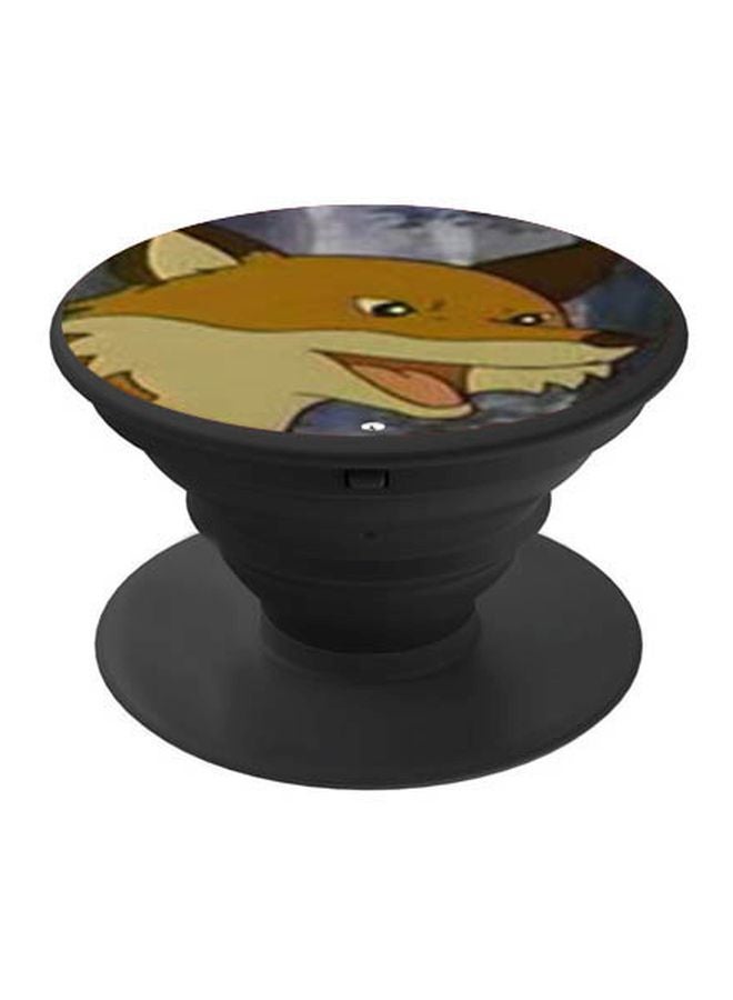 BP Cartoon Fox Printed Pop Socket Phone Holder Beige/Grey/Black - Image 1