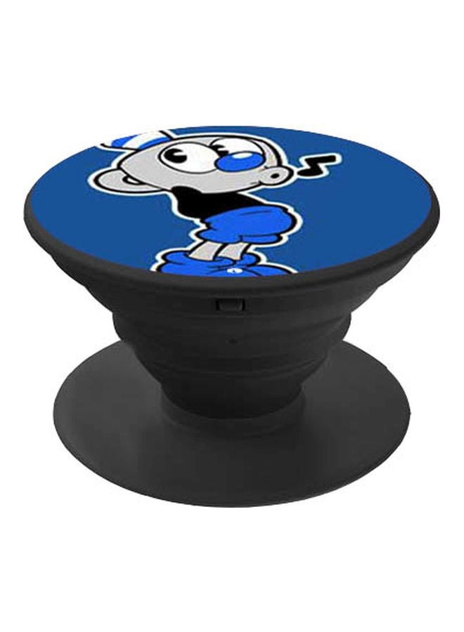 BP Cartoon Printed Pop Socket Phone Holder Black/Blue/White - Image 1