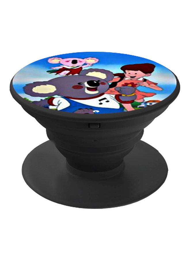 BP Cartoon Printed Pop Socket Phone Holder Black/Blue/Grey - Image 1