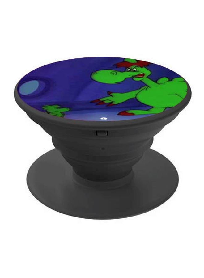 بي بي حامل هاتف على شكل مقبض أصابع منبثق بطبعة رسومات كرتونية أسود / أزرق / أخضر - Image 1