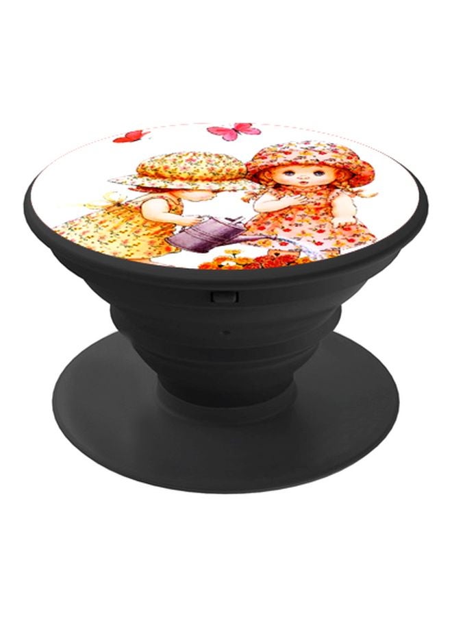 BP Cartoon Girls Printed Pop Socket Phone Holder Yellow/Orange/White - Image 1