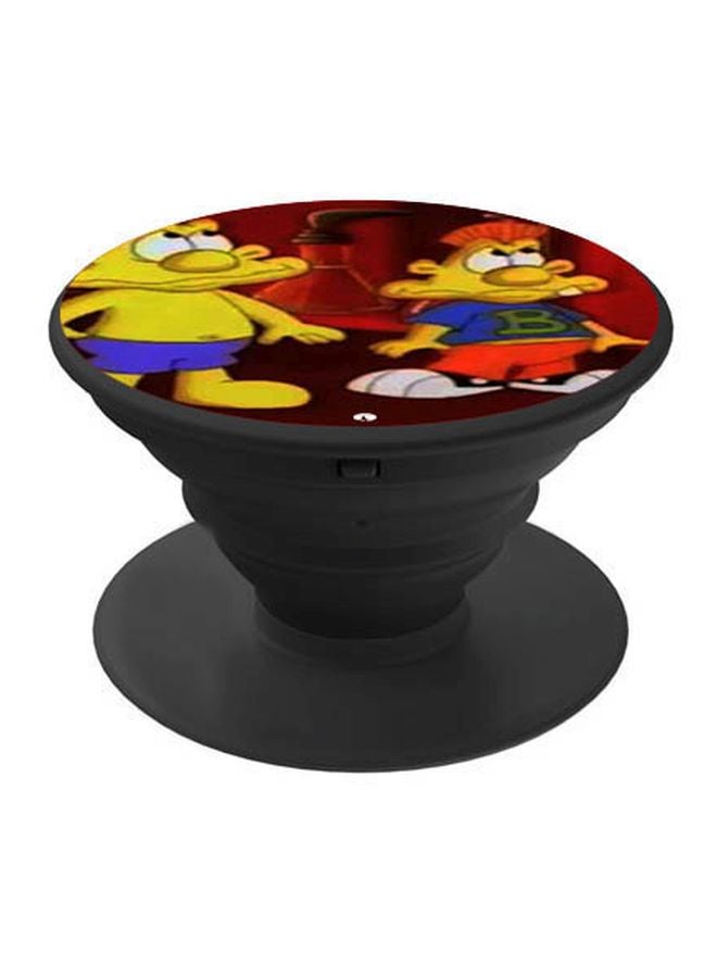 BP Cartoon Printed Pop Socket Phone Holder Black/Red/Yellow - Image 1