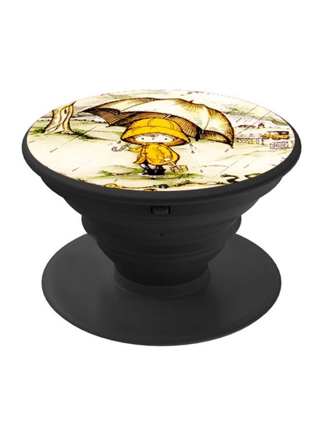 BP Rainy Day Printed Pop Socket Phone Holder Beige/Yellow/Green - Image 1