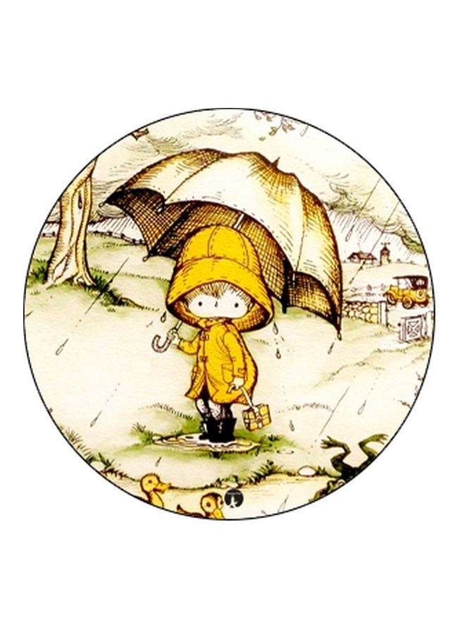 BP Rainy Day Printed Pop Socket Phone Holder Beige/Yellow/Green - Image 2