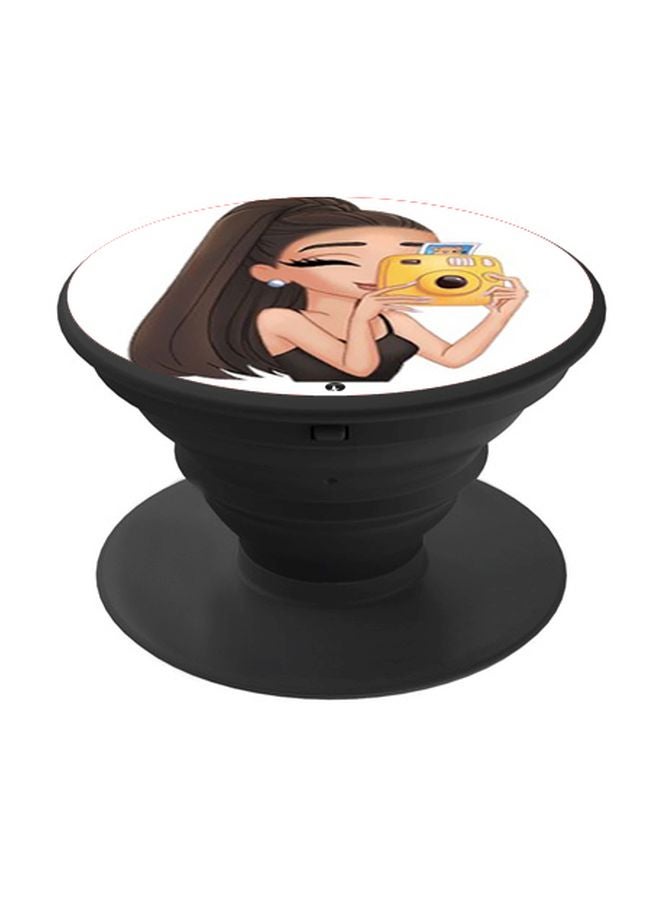 BP Girl With A Camera Printed Pop Socket Phone Holder Yellow/Black/Brown - Image 1