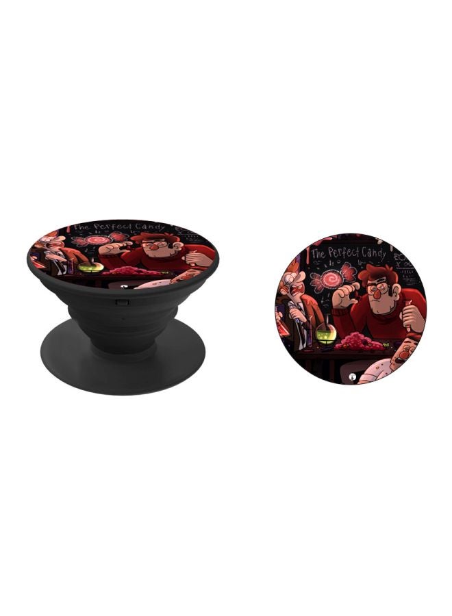 BP Cartoon Character Printed Pop Socket Phone Holder Brown/Pink/Black - Image 2